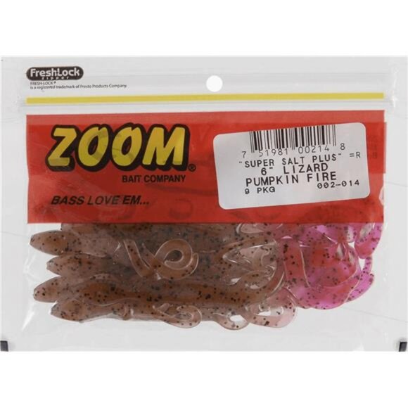 Zoom Lizard 6'' Pumpkin/Fire 9pk - Picture 4 of 4